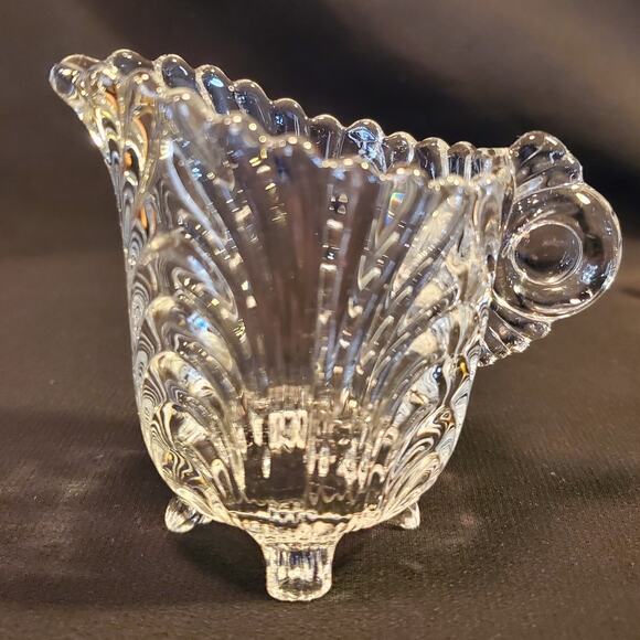 Vintage Cambridge Mini Open Cream N Sugar w Tray in Caprice Clear (Stem 300) - Picture 6 of 9